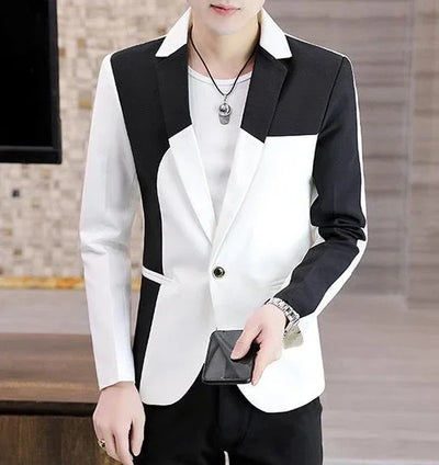 Thin Male Blazer Coat Short Cropped Men's Suit Jackets Slim Fit Single Breasted Luxury Designer High Quality Summer Casual 2024