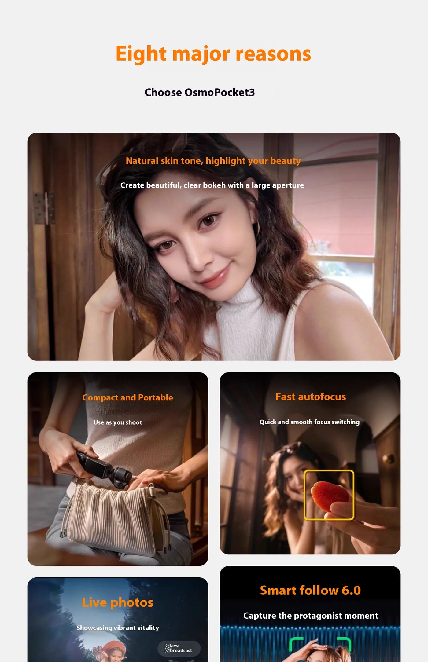 DJI Osmo Pocket 3 Handheld PTZ Smart Travel with An Inch Pocket PTZ Camera Handheld Vlog Camera Outdoorl Gifts