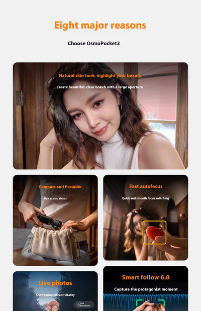 DJI Osmo Pocket 3 Handheld PTZ Smart Travel with An Inch Pocket PTZ Camera Handheld Vlog Camera Outdoorl Gifts