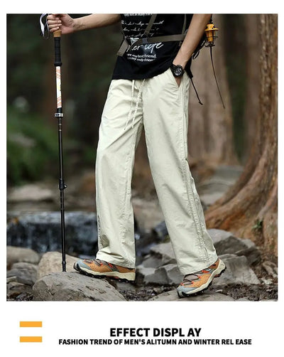 Men's Trousers 2025 Summe Fashion Thin Style Business Casual Pants Outdoor Stretch Breathable Straight Leg Loos Baggy Versatile