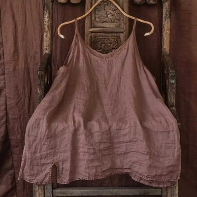 Asymmetric Cotton Linen Loose Underwear Outerwear Women's Vest Brand Name Casual Summer Faion Comfortable Breathable