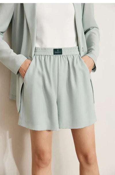 AMII Minimalism Women's blazer Fashion 2024 Summer Blazers Office Lady Two-piece Set Chic Female shorts Separately Sale 72311003