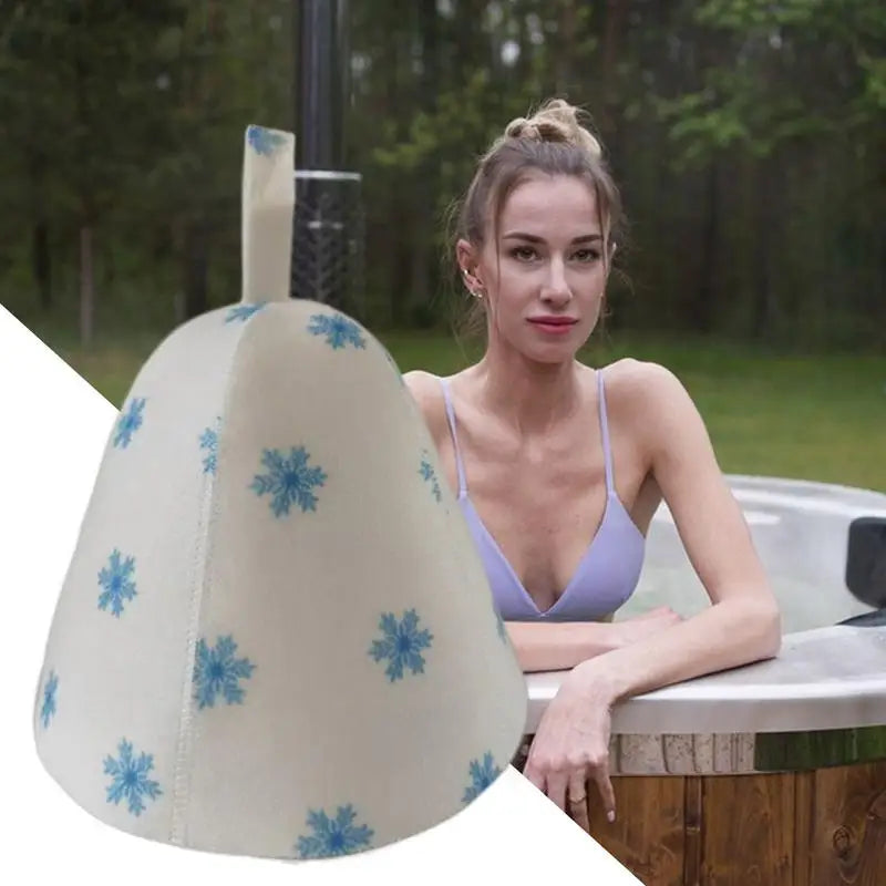 sauna Anti Heat Sauna Hat Thicken Wool Felt Shower Cap Women Men Steam Bath Shower Hair Turban Quickly Towel Drying Towel Hats