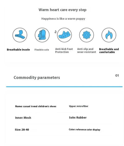 Boys' sports shoes 2025 new leather-covered waterproof children's casual shoes primary school trend non-slip board shoes