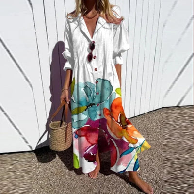 Women Dresses Summer 2025 Sexy O Neck Dot Print Boho Beach Dress Cascading Ruffle Half Sleeve Maxi Dress Wrap Sundress Robe