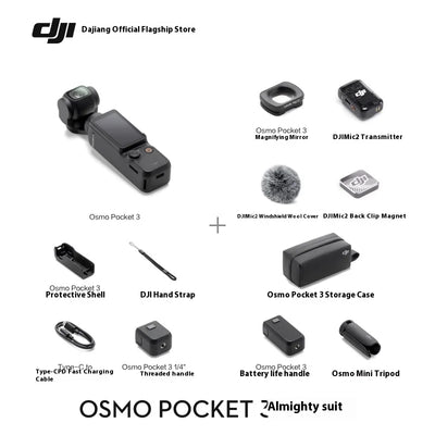 DJI Osmo Pocket 3 Handheld PTZ Smart Travel with An Inch Pocket PTZ Camera Handheld Vlog Camera Outdoorl Gifts