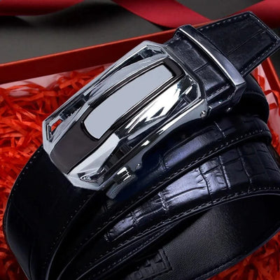 Men Belts Leather Automatic Alloy Buckle Belts