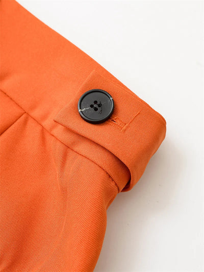 Women's Trousers New Summer 2025 Orange Mid Rise Simple Trousers Casual Commute Stylish Versatile