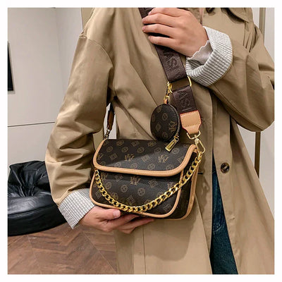 Designer Women's Leather Handbag - Elegant Crossbody Shoulder Messenger Bag Luxury Brand Tote Purse Stylish Ladies