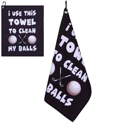2 Pcs Black Golf Towel Microfiber Towels Golf Accessories Golf Training Aids Sports Equipment Dry Towels For Women Golfs Balls
