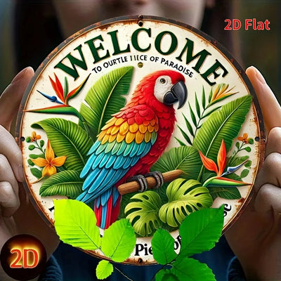 Welcome to Us Our Little Piece of Paradise - Wall Art Decoration - Suitable for Room, Enhance Your Space Aesthetic Appeal