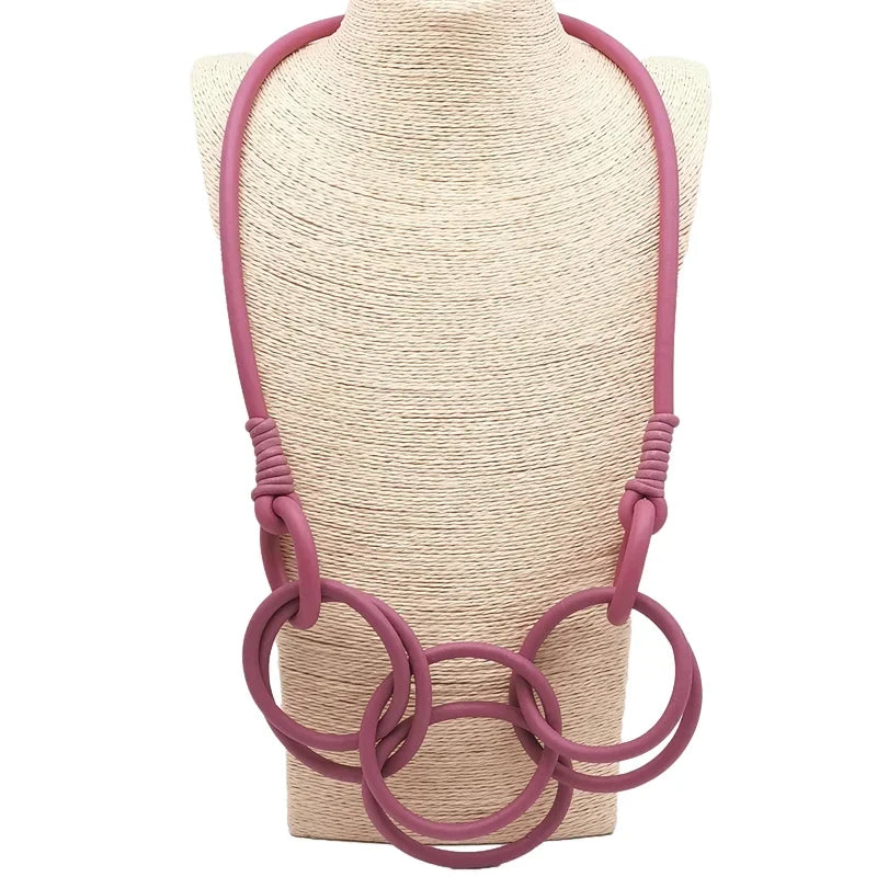 BARWODO New Rubber Chain Necklace For Women Simple Handmade Elasticity Jewelry Sweater Chains Party Accessories Luxury Necklaces