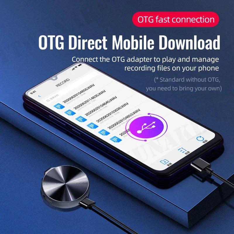 Voice Recorder Activated Recording Micro Dictaphone Digital Audio Smart Recorder MP3 Player Noise Reduction