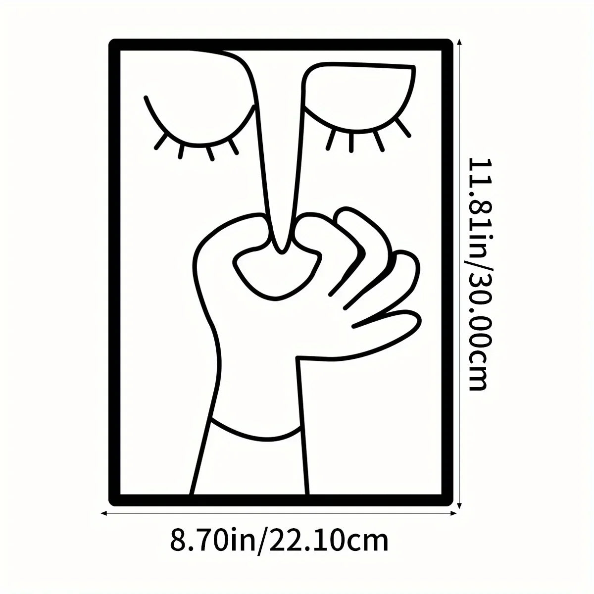Metal Wall Art for Toilet: Funny Portrait with Minimal Line Art Design as Bathroom Sign & Restroom Decor