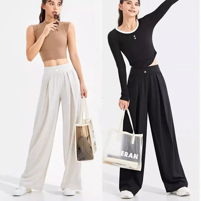 Women's High Waisted Hip Lifting Yoga Wide Leg Pants Athletic Casual Fitness Pants