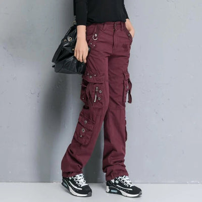 Women Cargo Pants Camouflage Overalls Multi-pockets Oversize Climbing Hiking Outdoor Travelling Army Green Sports Trousers 6XL