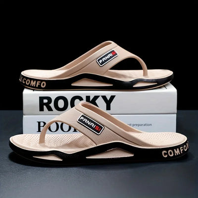 1 Pair Beach Sandals Shower Shoes Men'S Stylish Lightweight Flip-Flops Comfortable Thong Sandals Camping Casual Attire - Elanique