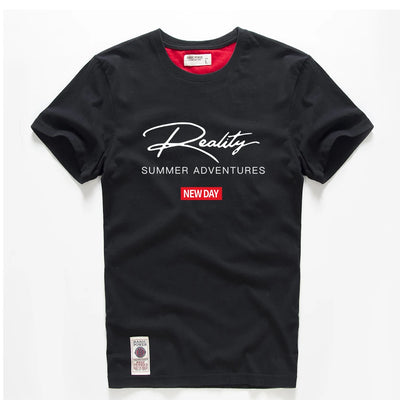 Men's T-shirt Cotton White Blue T Shirt Men Autumn Summer Causal O-neck Basic Tshirt Male High Quality Classical Tops Designer