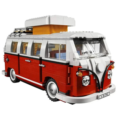 New camping car brick creative bus T1 model green mini picnic car educational building blocks boys and girls birthday gifts chil