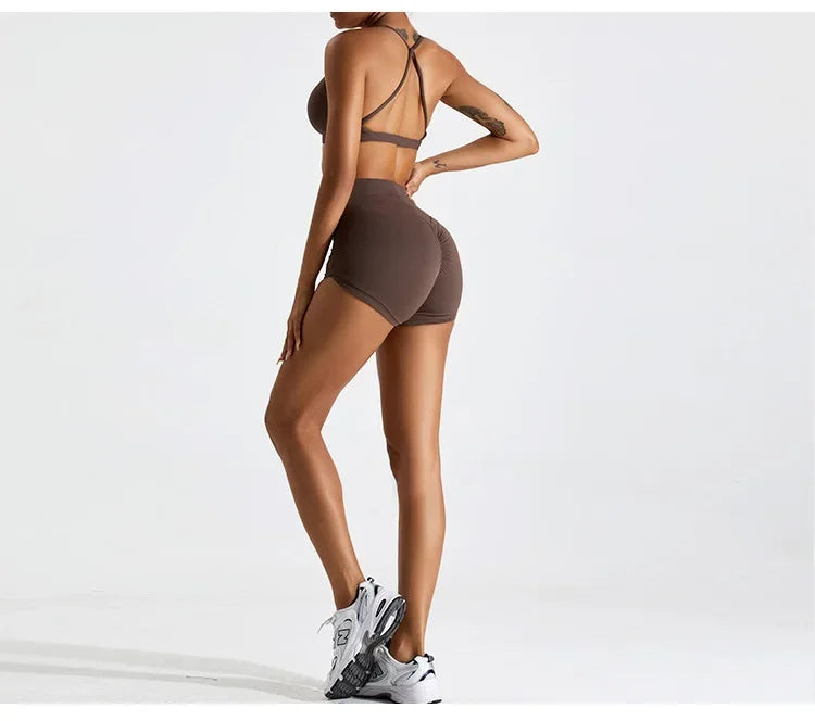Sexy Scrunch Sports Bra Gym Top Women Running Back Cross Top Women Sportswear Yoga Underwear Fitness Workout Yoga ClothingWomen