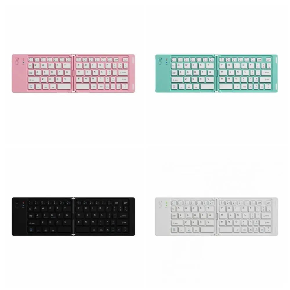 Mini Wireless Folding Keyboard Slim Design Lightweight Bluetooth Keyboard Universal Rechargeable Foldable Keyboard Notebook