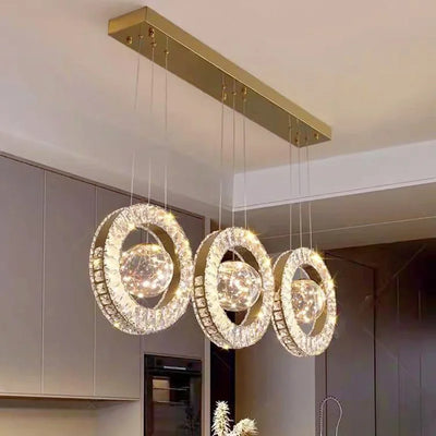 Modern Home DecorLED Lights Crystal Pendant Lamps Room Chandeliers Dining Table Pendant Lights Indoor Lighting Dimmable Light