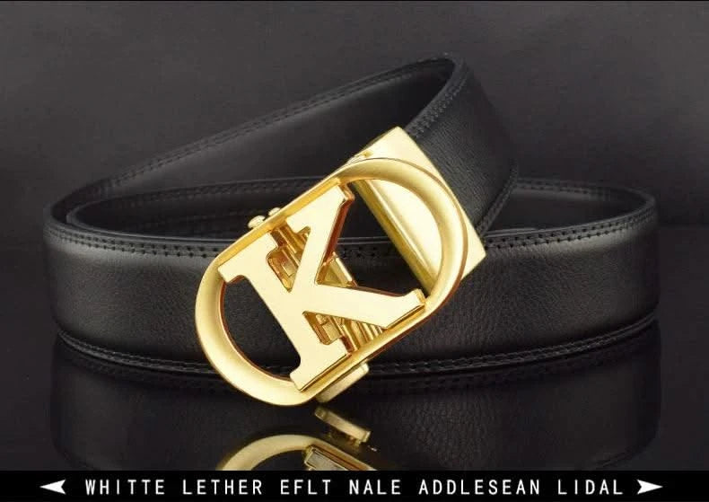 Men Fashion K Letter High quality Genuine Leather  Designer Belts | Male Waist Strap