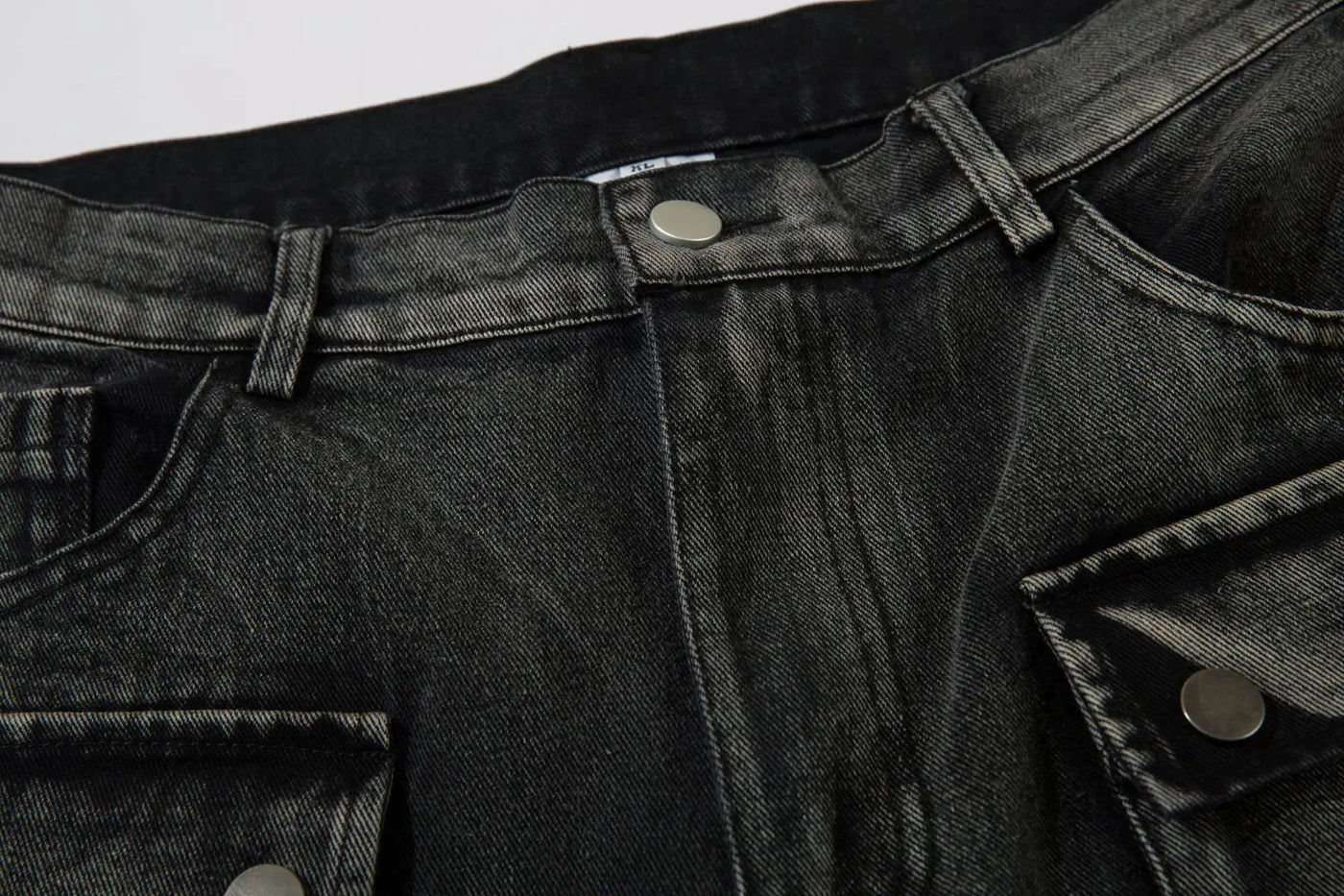 Trendy Brand American Retro Tooling Jeans Mens High Street Heavy Industry Embroidery Loose Wide-leg Trousers