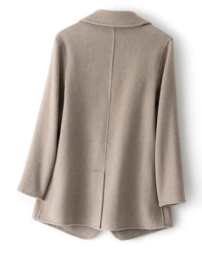 2023 New Women's Coat Pure Wool Plaids and Tweedst Fashion Camel Women's Coat Elegant Trench Coat