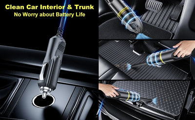 Portable Car Vacuum Cleaner with 8KPa Powerful Suction 16.4FT Cord 12V DC Power for Car RV Boat Trunk Interior Car Accessories