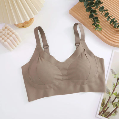 Plus Size Women Seamless Bras Sexy V Waist Brassiere Padded Wireless Soft Sleepwear Female Solid Breathable Underwear Lingerie