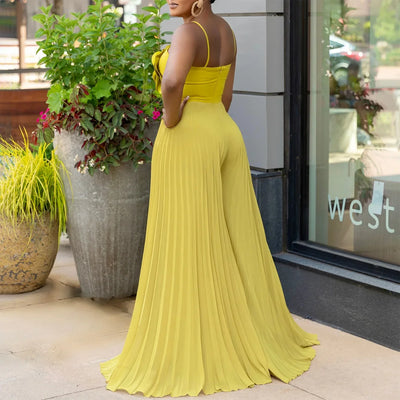 Solid Color Women Jumpsuits For Summer Autumn Sleeveless Loose Fashion Streetwear Overalls Wide Leg Pants Trousers 2025