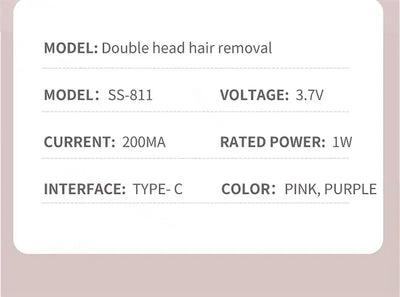 Women Epilator Dual Head Facial Electric Razor Body Shaver for Shaving Bikini Trimmer Area Leg Waterproof Female Hair Removal
