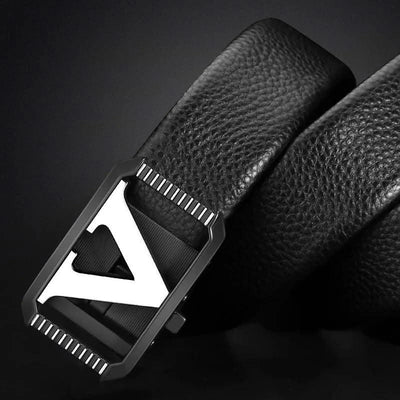 Men's Designer High quality Genuine Leather Belts Letter 'V' | Classic Exquisite Waist Strap