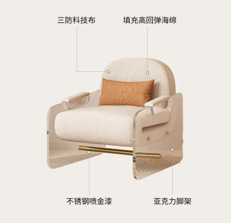 Cream Wind Folding Sofa Bed Single Living Room Small Apartment Dual-purpose Fabric Suspension Sofa Study Folding Bed