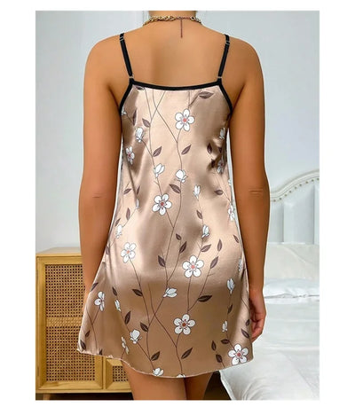 Women Nightdress Sexy Sleepwear Pajamas Nightgowns Slip Skirt Loungewear Nightie Ladies Summer Casual Home Clothes Pyjama Femme