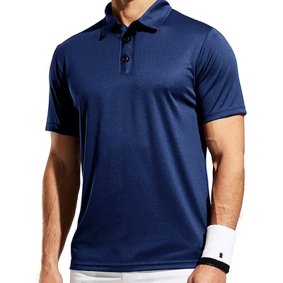Men's Short Sleeve Polo Shirts Summer Trendy Breathable T-shirt Solid Color Casual Loose Basic Top Men Polos Shirts Streetwear