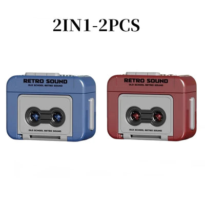 Retro Recorder Mini Portable Fun Music Box With Sound Decompression Ornament Keychain Schoolbag Small Pendant Friends Gifts