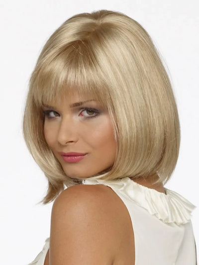 Women's Fashion Wig Natural Brown Short Bob Hair Wig with Side Bangs Daily Party Wigs for Women Female Heat Resistant Fake Hair