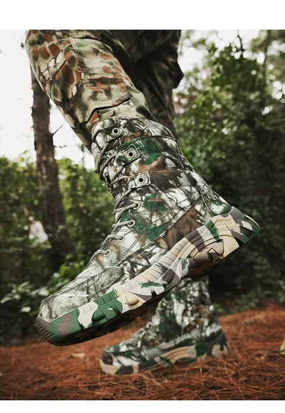 2025 Men Boots Tactical Shoes High Top Hiking Durable  Anti-Slip Outdoor Climbing Trekking Shoe Military Tactical Low Boots Male