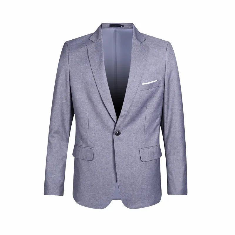 Blue Men Blazers Work Office 2025 Men Tuxedos for Formal Occasions Pockets Coat Blazers Male Custom Men's Business Slim Blazers
