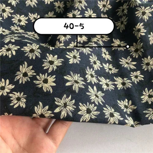 145x50/100cm Cotton Linen Small Floral Printed Fabric For Women's Clothing, Decorative Fabric DIY Handmade Sewing Cloth TJ20270