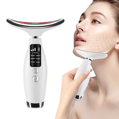 Neck Face Beauty Device Vibration Massage Personal Care Tools Improve Neck Lines Home Use Face Lifting Machine 7 Modes 3 Levels