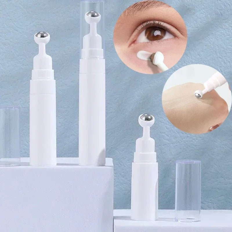 Eye Roller Massage Bottle Eye Cream Applicator with Steel Ball Empty Refillable Lotion Essential Oil Vacuum Travel Container