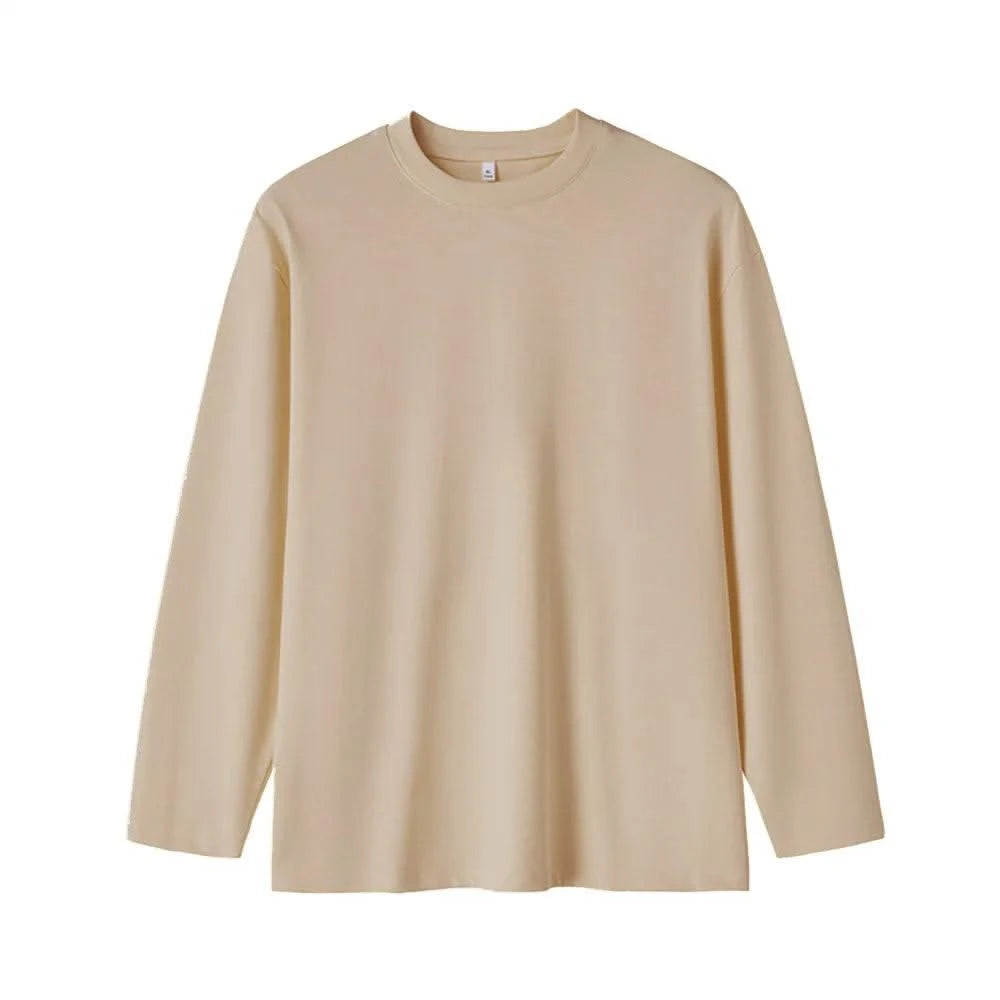New Long Sleeve t shirt for Men Autumn Fashion Cotton Solid Color t-shirts Cozy Streetwear Men's t-shirt 5XL Baggy Korean Trendy