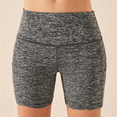 Women's Sports Shorts Biker Short Pocket High Waist Yoga Legging Fitness Tights Women Cycling Athletic Gym Running Yoga Shorts