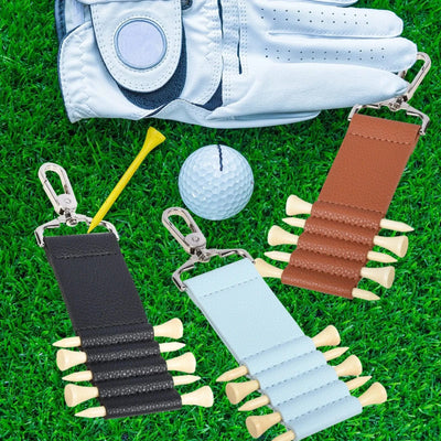 Portable PU Leather Golf Tee Holder  Quick Access Anti-Loss Clip for Outdoor Sports  Durable Golf Accessories
