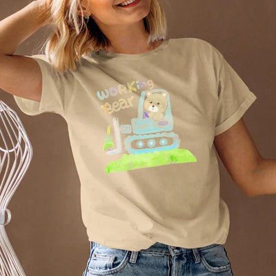 Women's T-Shirt  Short Sleeve Round Neck Summer Graphic Tee  Trendy 2025 Beer Truck Print  Fast Ship