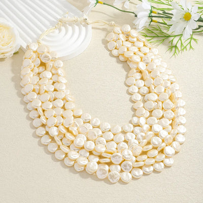 Luxury Exaggerated Multi-layer Pearl Necklace Women Romantic Elegant Baroque Long Chain Jewelry Accessories Bride Wedding Party