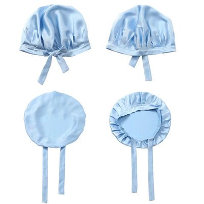 100% Mulberry Silk Bonnet Sleep Cap for Woman Night Hat 16 Momme with Adjustable Ribbons Hair Care